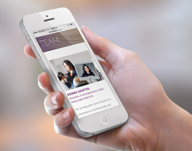 Donna Santos Studio mobile website design